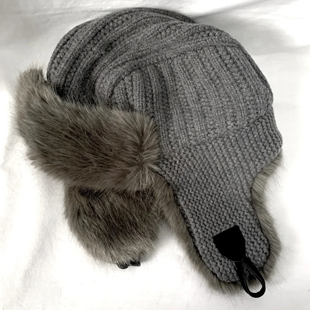 RH Faux Fur Cashmere Blend Knit Hat